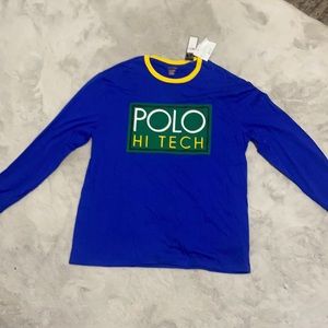 POLO HI TECH MENS LARGE BLUE LONG SLEEVE
